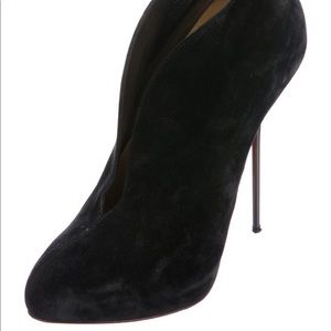 Christian Louboutin Suede Black Booties/Heels 38.5